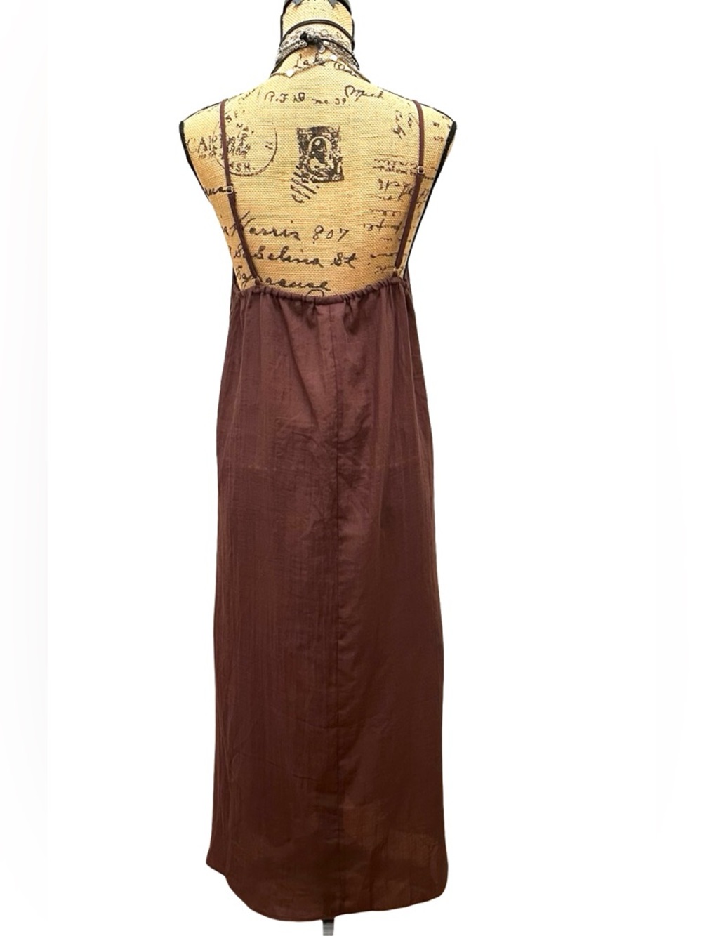 NEW - DOTTI Women's Chocolate Brown Maxi Flowing Summer Dress SIZE MEDIUM - Picture 13 of 16